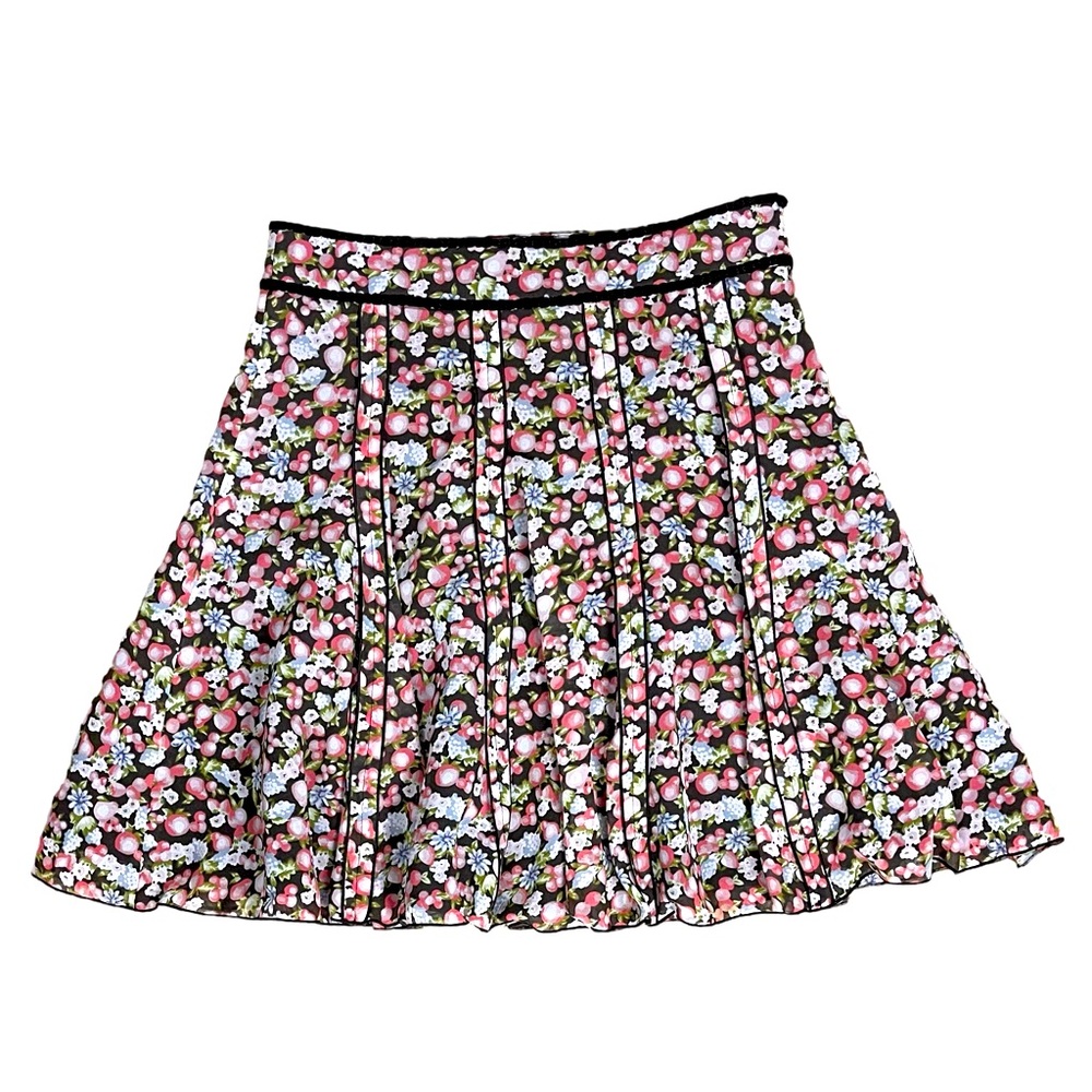 Apuweiser-riche Fit & Flare Fruit Print Mini Skirt Cottagecore Fairycore Chiffon